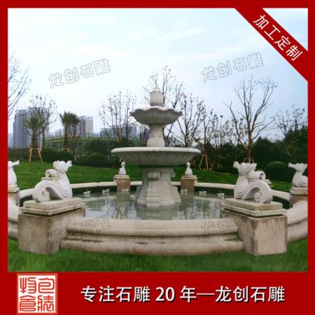 石雕城市噴泉 戶(hù)外水缽噴泉現(xiàn)貨